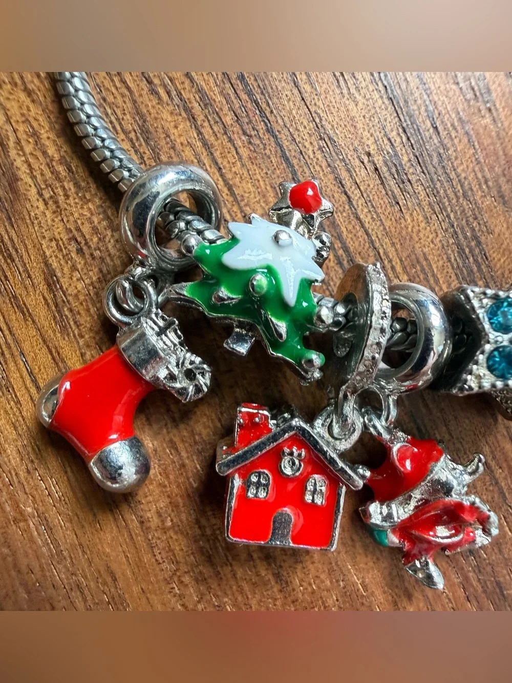 Kenneth Cole Christmas Holiday Charm Bracelet Santa Star Stocking Tree Wreath